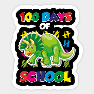 100 days of school green triceratops Sticker